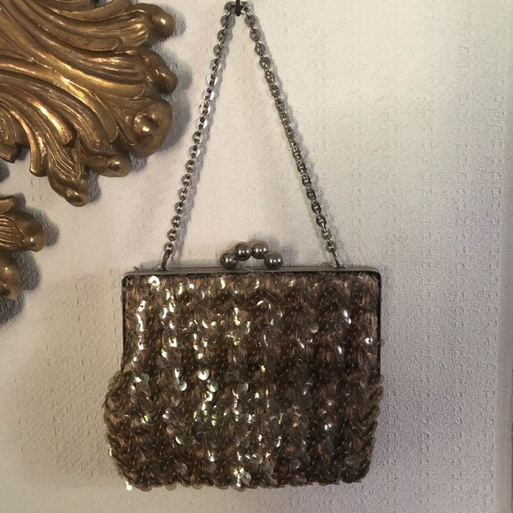 Small Vintage Sequined Handbag - Picture 5 of 7